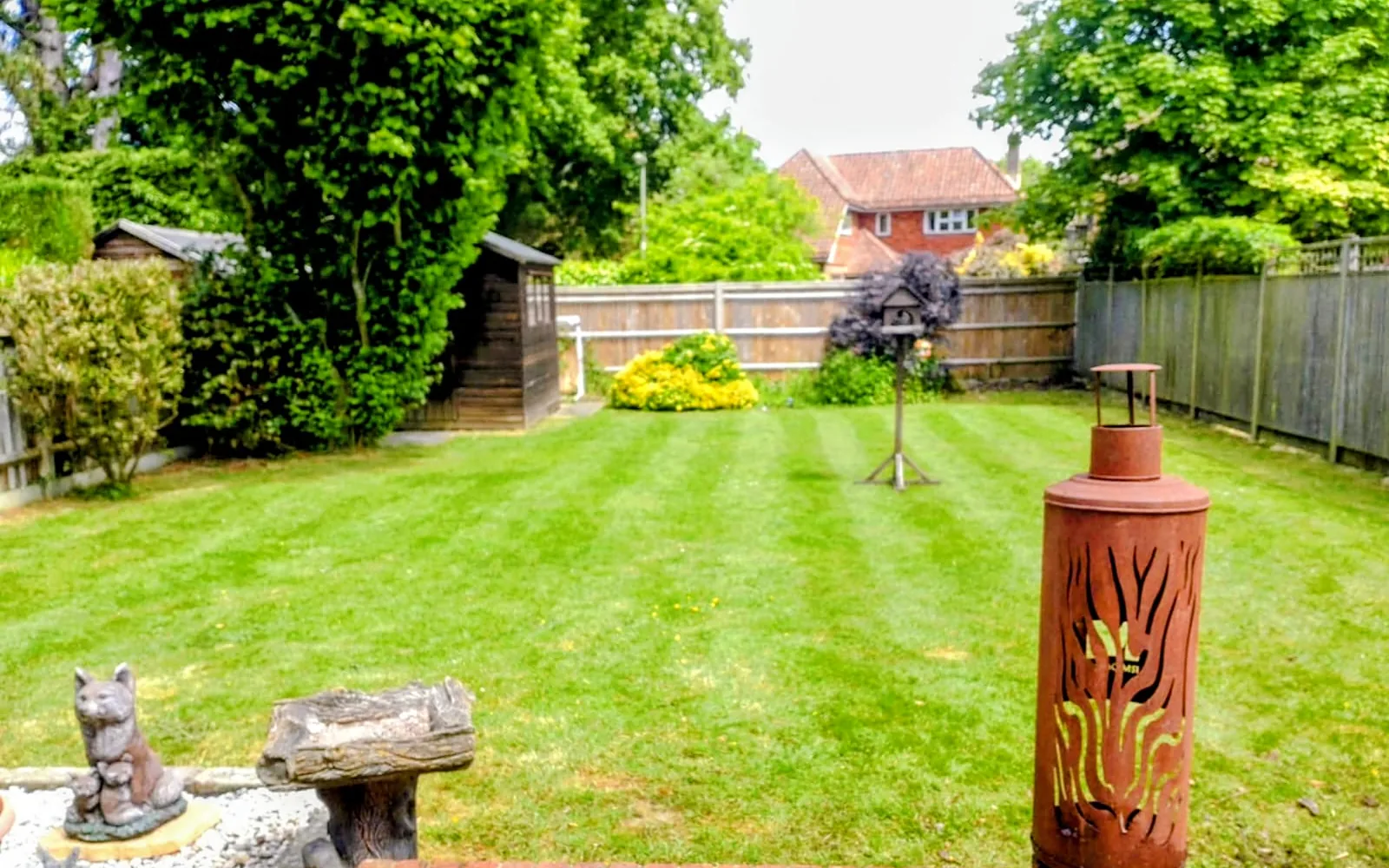 Neatly maintained garden lawn